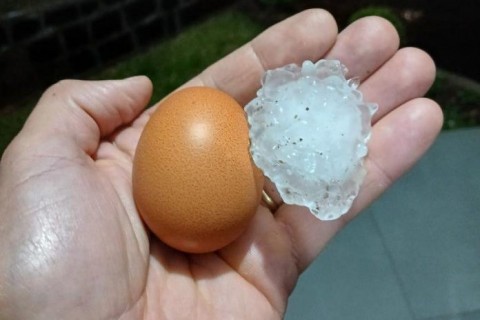 Granizo do tamanho de um ovo atinge Concórdia e causa destelhamentos