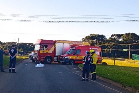 Homem morre após ser atropelado por carreta em Catanduvas