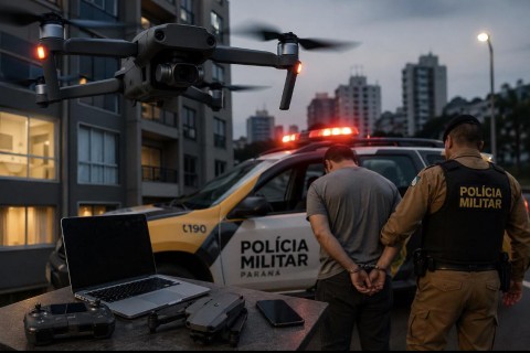 Homem é preso por usar drone para filmar vizinhos em Francisco Beltrão (PR)