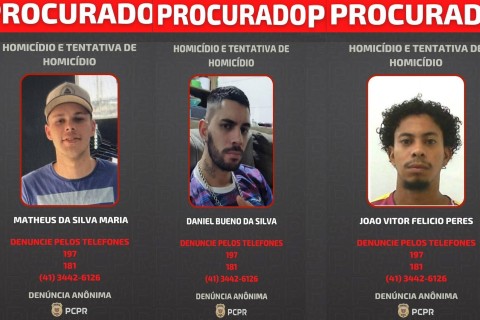 Polícia Civil divulga imagens de foragidos por homicídio em Guaratuba