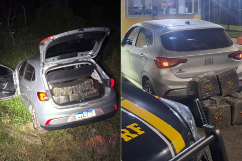Foragido da Justiça é preso com quase 120 kg de maconha após perseguição na BR-101